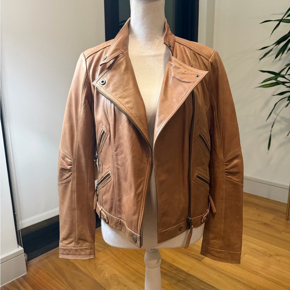 Sundance womens Tan Leather Jacket